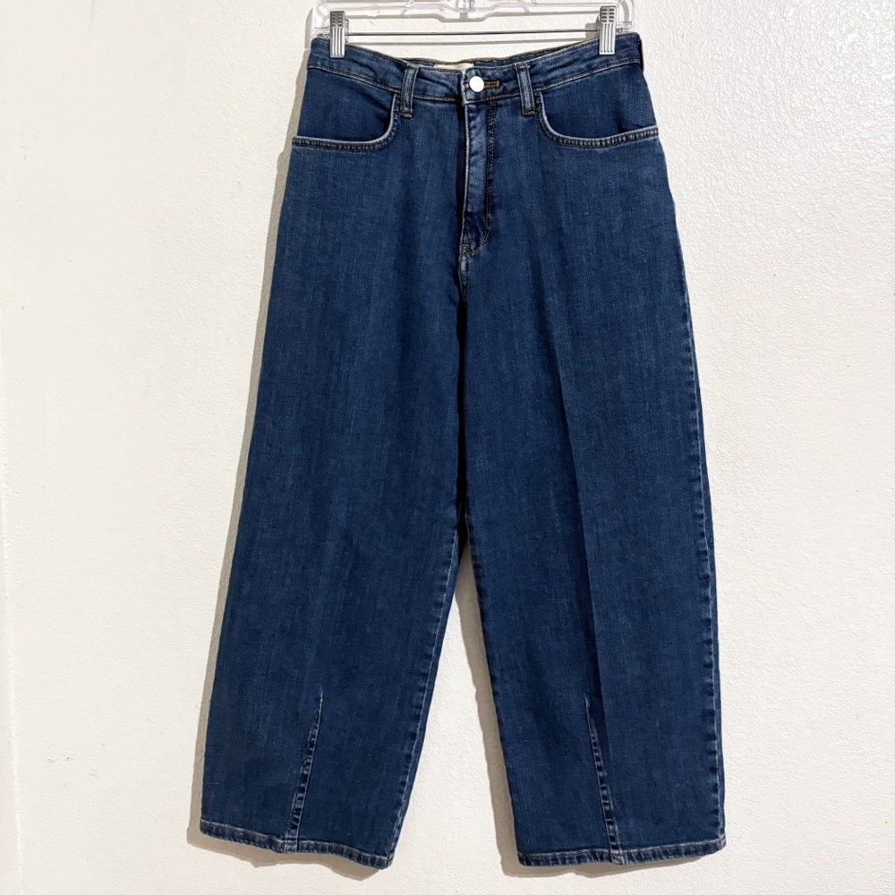 Anthropologie Pilcro The Kenna Mid-Rise Heritage Barrel Jeans Medium Indigo Blue - Picture 5 of 11